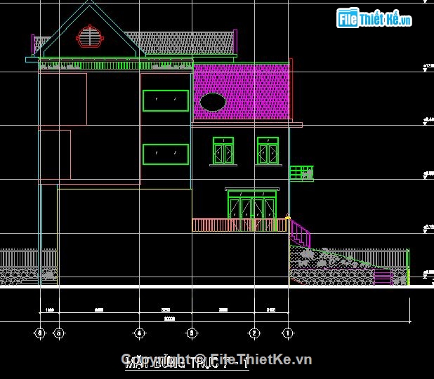 mẫu nhà 8 x14.5m,nhà mái thái,nhà 4 tầng,bản vẽ nhà 4 tầng