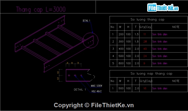 thang máng cáp,bản vẽ thang máng cáp,phụ kiện thang máng cáp