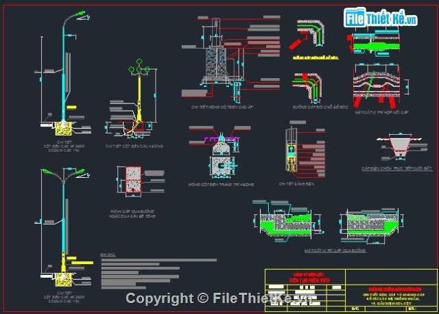các loại đèn,đèn chiếu sáng,cột đèn,cột đèn chiếu sáng,bản vẽ đèn chiếu sáng,cột trụ