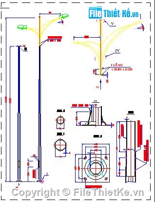 các loại đèn,đèn chiếu sáng,cột đèn,cột đèn chiếu sáng,bản vẽ đèn chiếu sáng,cột trụ