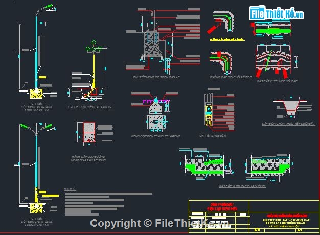 các loại đèn,đèn chiếu sáng,cột đèn,cột đèn chiếu sáng,bản vẽ đèn chiếu sáng,cột trụ