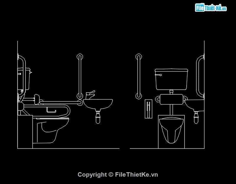 wc người khuyết tật,cad wc khuyết tật,cad wc người tàn tật
