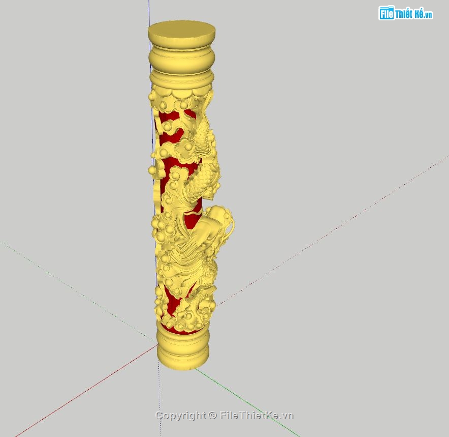 cột rồng cnc,file sketchup cột rồng,cột rồng cnc model su,sketchup cột rồng,cột rồng file sketchup