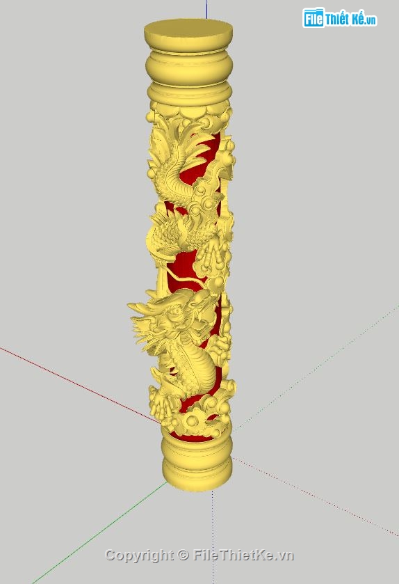 cột rồng cnc,file sketchup cột rồng,cột rồng cnc model su,sketchup cột rồng,cột rồng file sketchup