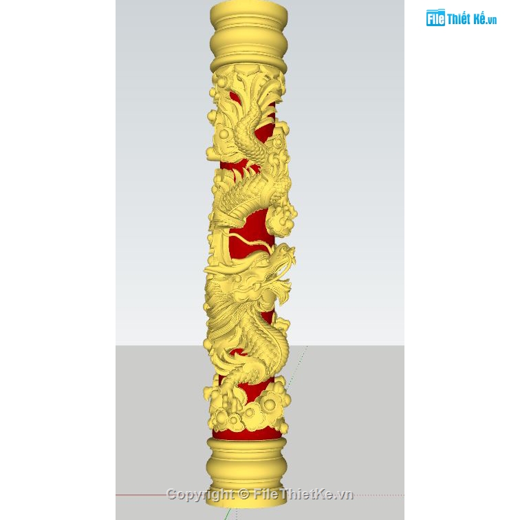 cột rồng cnc,file sketchup cột rồng,cột rồng cnc model su,sketchup cột rồng,cột rồng file sketchup