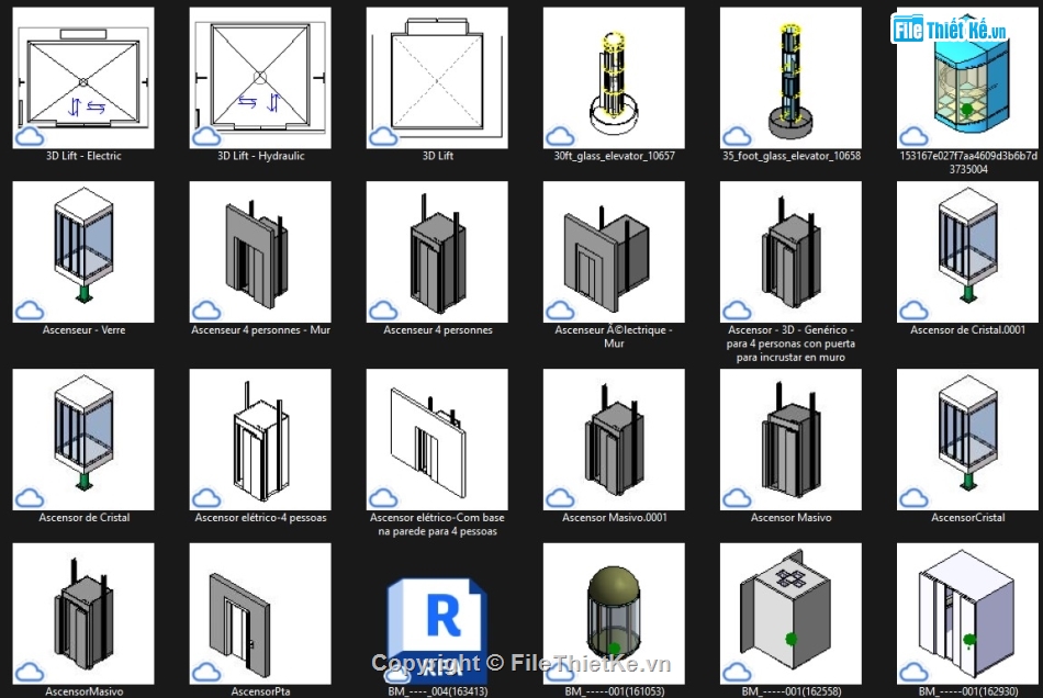 thư viện family,family revit,family revit thang máy,family thang máy,revit thang máy