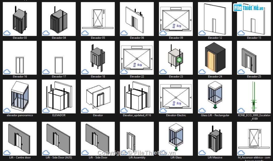 thư viện family,family revit,family revit thang máy,family thang máy,revit thang máy