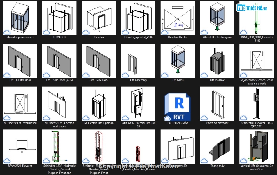 thư viện family,family revit,family revit thang máy,family thang máy,revit thang máy