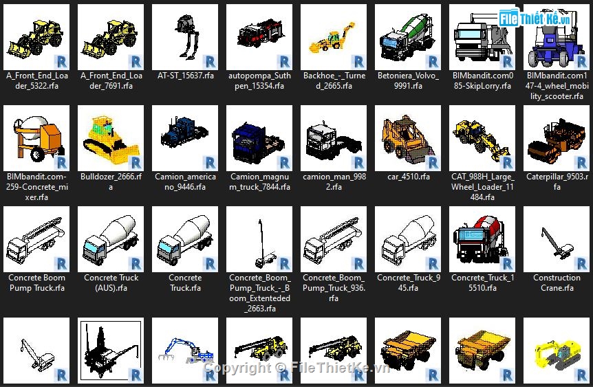 phương tiện giao thông,máy móc phương tiện,Thư viện revit phương tiện,phương tiện giao thông REVIT
