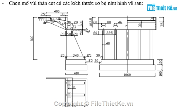 Thiết kế,mố,mố vùi,tường dọc,mố trụ cầu,đồ án