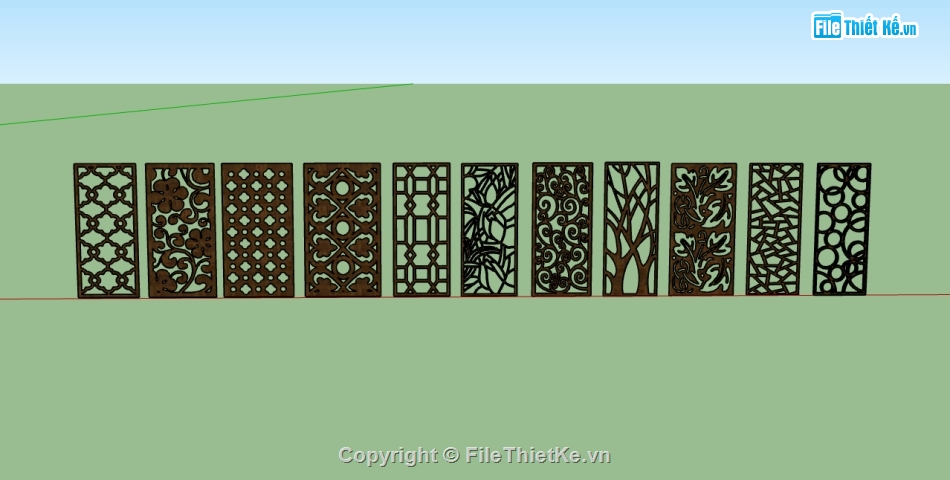 sketchup vách ngăn,file cnc vách ngăn,vách ngăn cnc