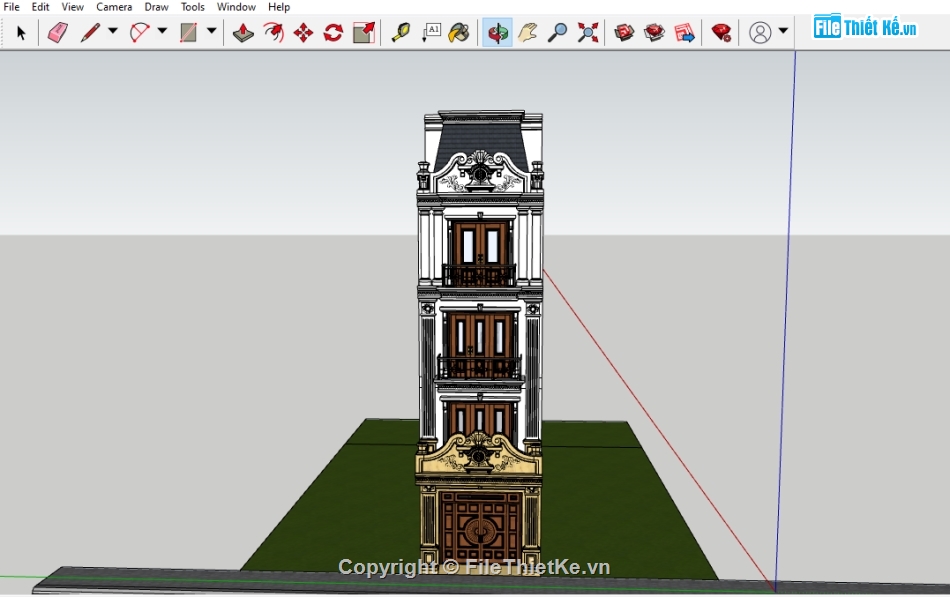Sketchup biệt thự phố,model su biệt thự,Thư viện mẫu biệt thự phố,Sketchup Nhà phố