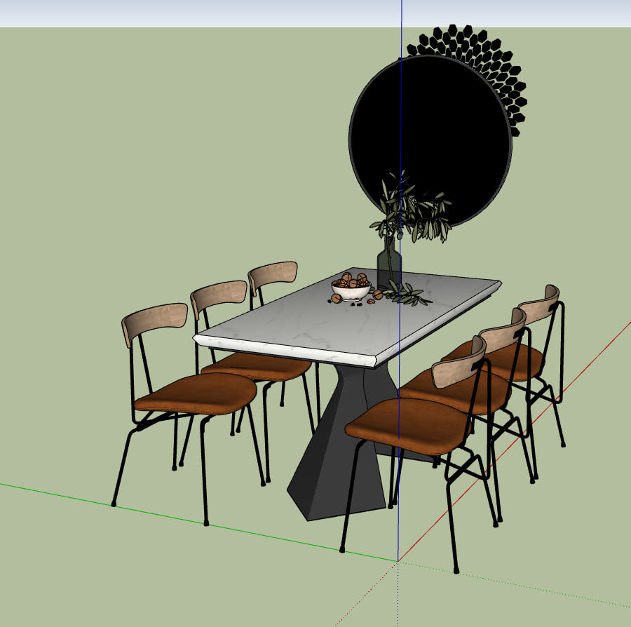 bàn ăn,Sketchup,bàn ghế hiện đại,File su bàn ăn