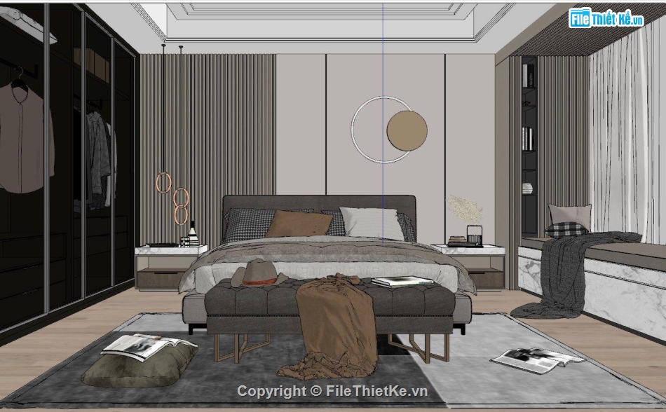 sketchup Phòng ngủ,Phòng ngủ 3D sketchup,Phòng ngủ file sketchup,File sketchup phòng ngủ,thiết kế phòng ngủ đẹp