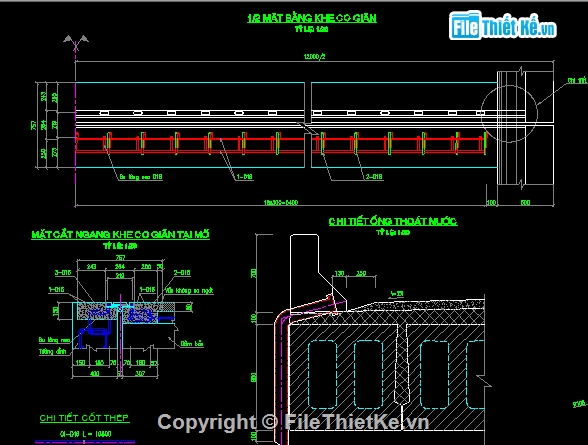 khe co giãn,Bản vẽ khe co giãn,khe nứt,khe biến dạng,thiết kế khe co giãn,khe co giãn cao su