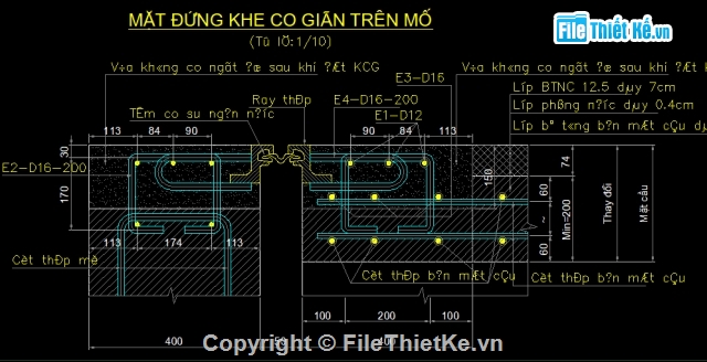 khe co giãn,Bản vẽ khe co giãn,khe nứt,khe biến dạng,thiết kế khe co giãn,khe co giãn cao su