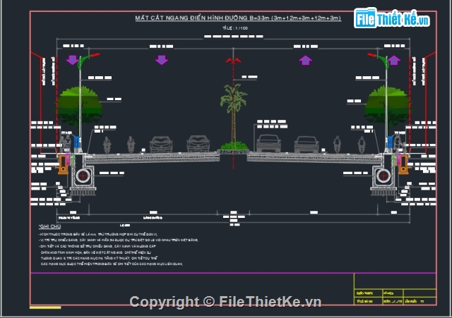 mặt cắt đường,mặt đường ô tô,thư viện mặt cắt đường,tổng hợp mặt cắt đường đô thị,bản vẽ mặt cắt đường đô thị