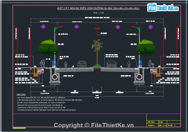 mặt cắt đường,mặt đường ô tô,thư viện mặt cắt đường,tổng hợp mặt cắt đường đô thị,bản vẽ mặt cắt đường đô thị