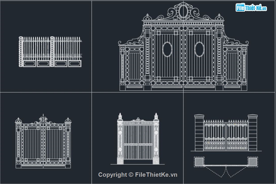 Bản vẽ Autocad Hàng rào,Bản vẽ cad cổng,File cad cổng,Bản vẽ cad tường rào,File cad cổng tường rào,Bản vẽ cổng autocad