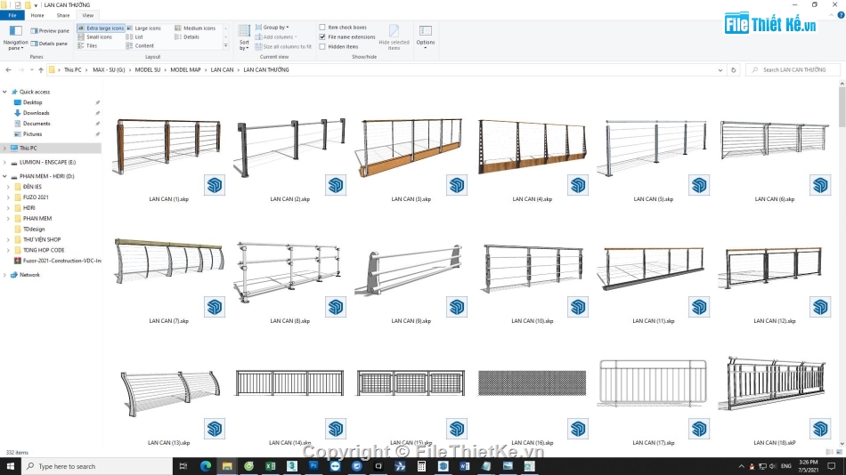 Model su lan can,File su lan can,Bản vẽ sketchup lan can,Mẫu su lan can,File model su lan can