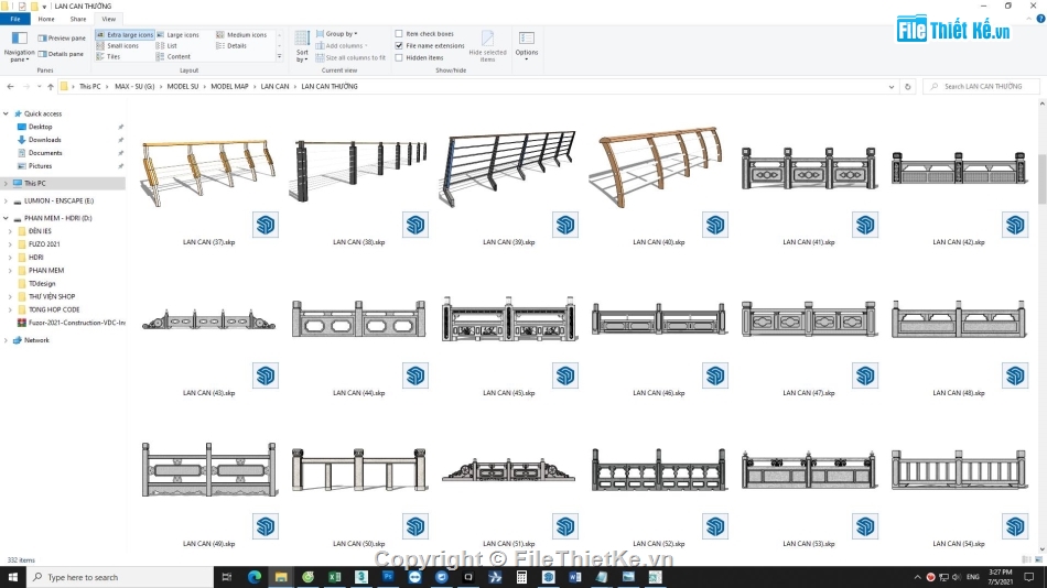 Model su lan can,File su lan can,Bản vẽ sketchup lan can,Mẫu su lan can,File model su lan can