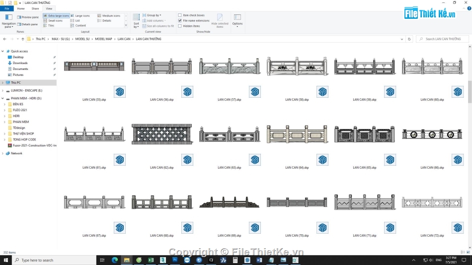 Model su lan can,File su lan can,Bản vẽ sketchup lan can,Mẫu su lan can,File model su lan can