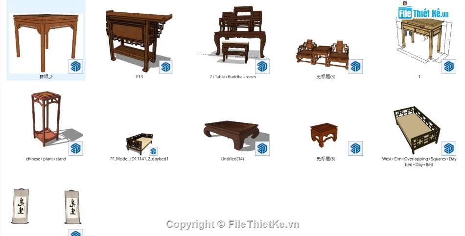 mẫu phòng thờ,Sketchup phòng thờ,File cad mẫu phòng thờ