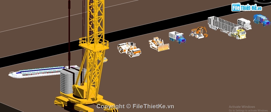 máy xây dựng,family máy thi công revit,Construction EQUIPMENT