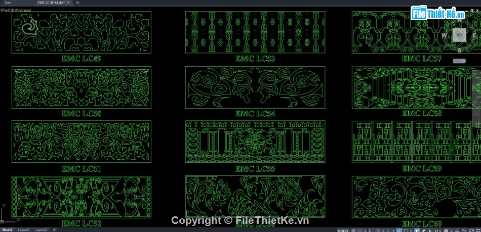 CNC lan can,lan can CNC,file cad hàng rào CNC,cnc lan can file dxf,file dxf lan can CNC