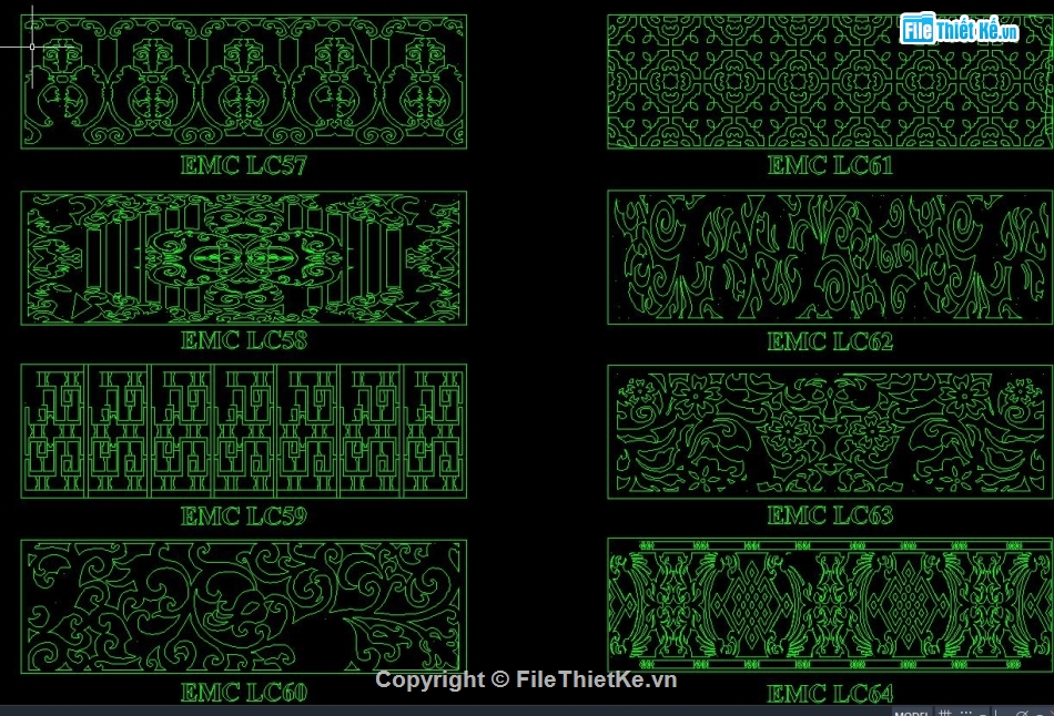 CNC lan can,lan can CNC,file cad hàng rào CNC,cnc lan can file dxf,file dxf lan can CNC