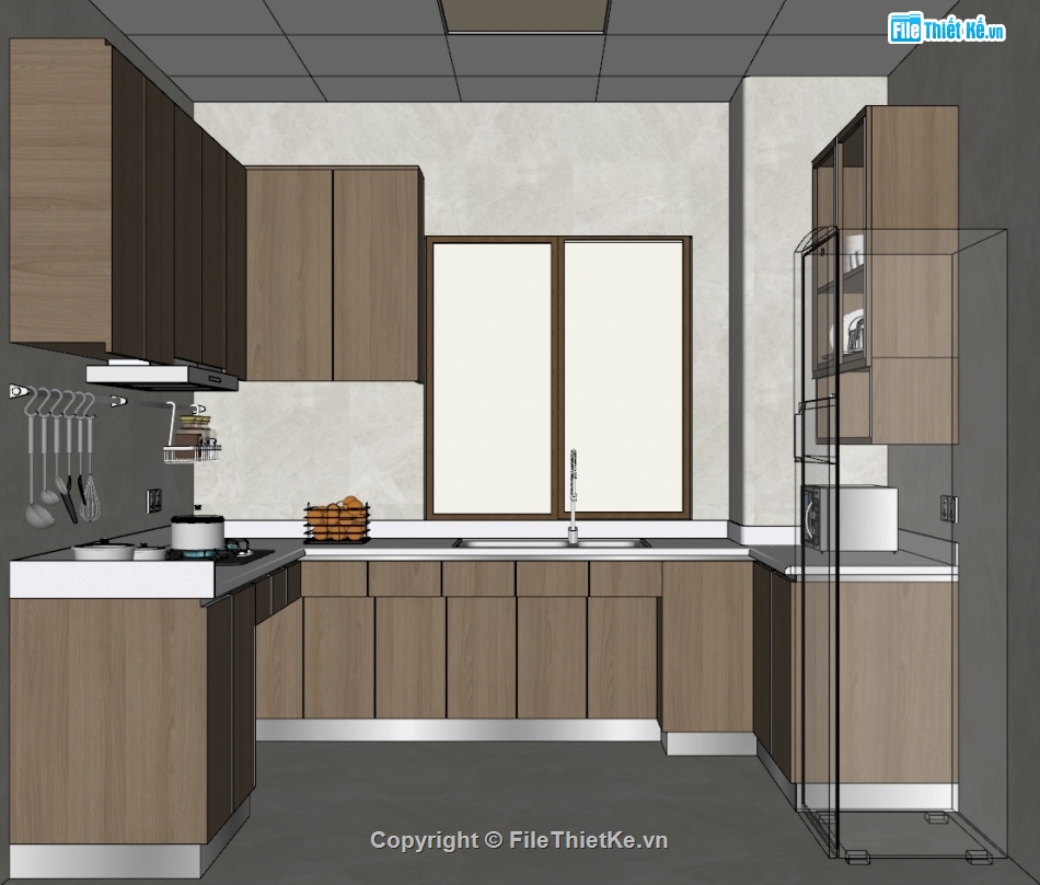 Phòng bếp file sketchup,phòng bếp model sketchup,mode 3d bếp,model sketchup nhà bếp