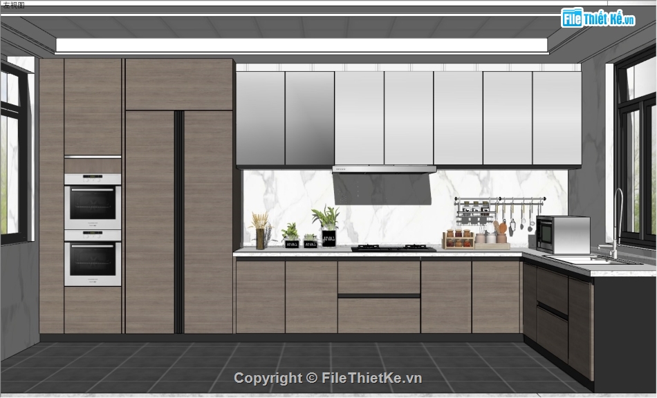 Phòng bếp file sketchup,phòng bếp model sketchup,mode 3d bếp,model sketchup nhà bếp