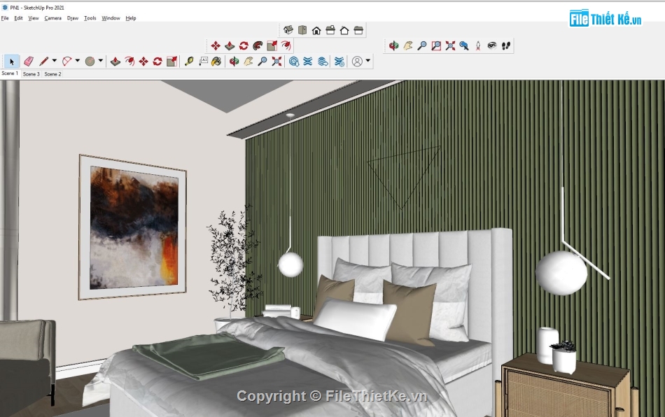 sketchup Phòng ngủ,Phòng ngủ 3D sketchup,Phòng ngủ file sketchup,phòng ngủ sketchup,model su phòng ngủ,file sketchup phòng ngủ