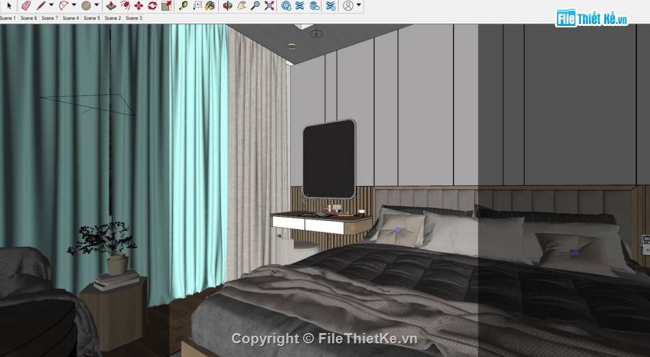 sketchup Phòng ngủ,Phòng ngủ 3D sketchup,Phòng ngủ file sketchup,phòng ngủ sketchup,model su phòng ngủ,file sketchup phòng ngủ