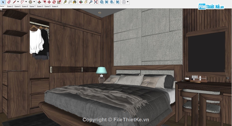 sketchup Phòng ngủ,Phòng ngủ 3D sketchup,Phòng ngủ file sketchup,phòng ngủ sketchup,model su phòng ngủ,file sketchup phòng ngủ