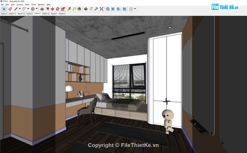 Model Sketchup Phòng ngủ,sketchup phòng ngủ,File sketchup phòng ngủ,phòng ngủ sketchup