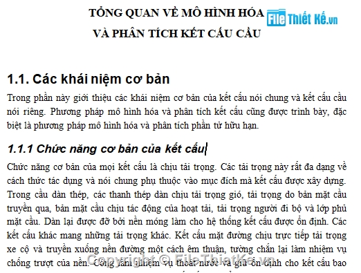 Mô hình hóa kết cấu,phân tích kết cấu,phần tử hữu hạn,tổng quan về kết cấu,kết cấu cầu,TỔNG QUAN VỀ MÔ HÌNH HÓA VÀ PHÂN TÍCH KẾT CẤU CẦU