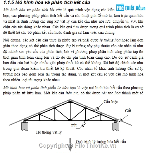 Mô hình hóa kết cấu,phân tích kết cấu,phần tử hữu hạn,tổng quan về kết cấu,kết cấu cầu,TỔNG QUAN VỀ MÔ HÌNH HÓA VÀ PHÂN TÍCH KẾT CẤU CẦU