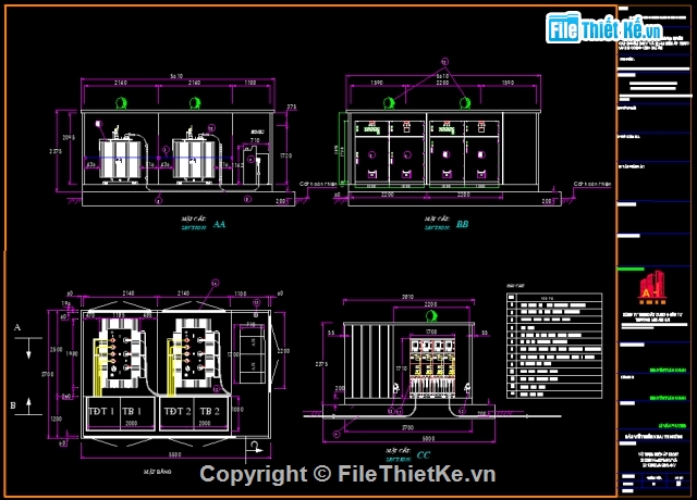 ban ve dwg,trạm biến áp,trạm điện,cột máy biến áp 560kva