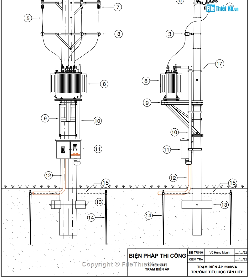 Bản vẽ trạm biến áp 1 cột,Bản vẽ đèn năng lượng mặt trời,Biện pháp thi công chiếu sáng,Bản vẽ autocad tủ điện MSB,Biện pháp thi công chống sét,Trạm biến áp