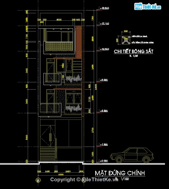 Triển khai kiến trúc,kiến trúc nhà phố 3 tầng,triển khai kiến trúc nhà phố 5x20m