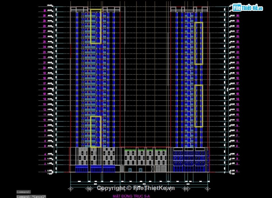 bản vẽ kiến trúc chung cư cao cấp,bản vẽ cad chung cư,thiết kế chung cư cao cấp,file cad chung cư