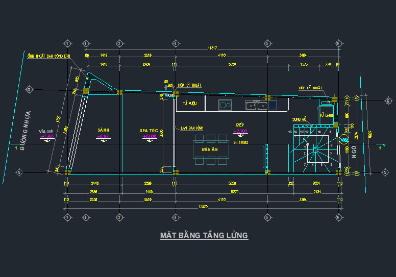 cad nhà phố 3 tầng,bản vẽ nhà phố 3 tầng,kiến trúc nhà phố 3 tầng