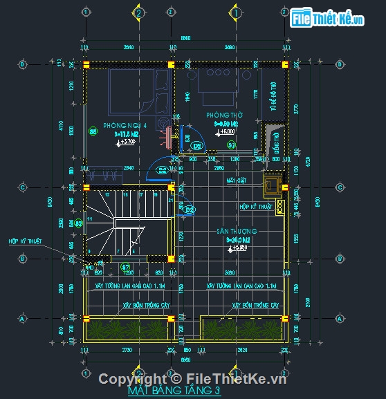 nhà phố 3 tầng,bản vẽ 3 tầng,cad nhà 3 tầng,nhà phố 3 tầng file cad