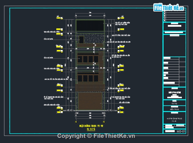 kiến trúc 3 tầng 1 tum,file cad kiến trúc,kiến trúc 5 tầng,Kiến trúc nhà 3 tầng 1 tum 1 áp mái,kiến trúc nhà 3 tầng 1 tum 1 áp mái 5x17m