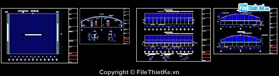 bản vẽ Cad nhà vòm,file cad nhà vòm,nhà vòm