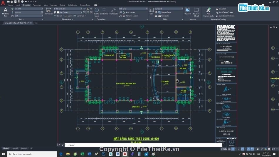 hội trường nhà văn hóa 15x27.5m,văn hóa xã 15x27.5m,hội trường trường học,trọn bộ hồ sơ bản vẽ nhà văn hóa,bản vẽ cad hội trường