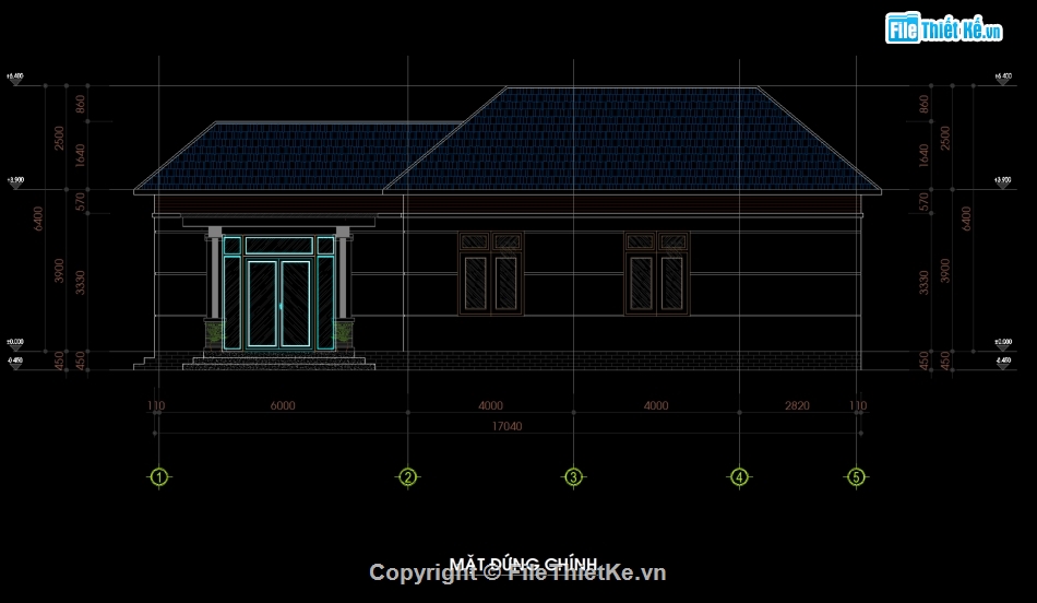 biệt thự 1 tầng,file cad biệt thự 1 tầng,biệt thự 1 tầng autocad,bản vẽ biệt thự 1 tầng