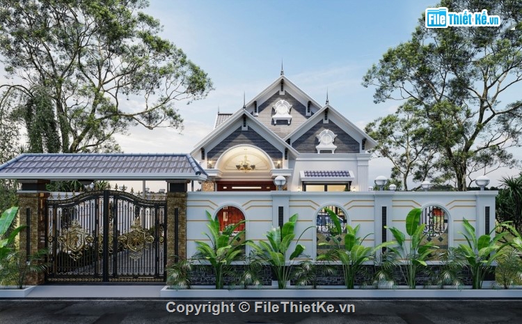 biệt thự 1 tầng,hồ sơ biệt thự,biệt thự 10 x 20m