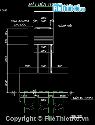Trụ cầu,trụ thân cột,trụ đặc,thiết kế cầu,bản vẽ cầu,trụ